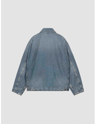 Carhartt WIP OG Detroit Jacket I036259 Blue Grind Wash chaqueta denim hombre con cuello corduroy MARFRANC.