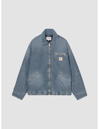 Carhartt WIP OG Detroit Jacket I036259 Blue Grind Wash chaqueta denim hombre con cuello corduroy MARFRANC.