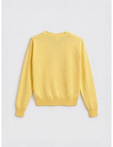 A.P.C. COEZJ-F22330 light yellow cárdigan mujer algodón logo bordado MARFRANC