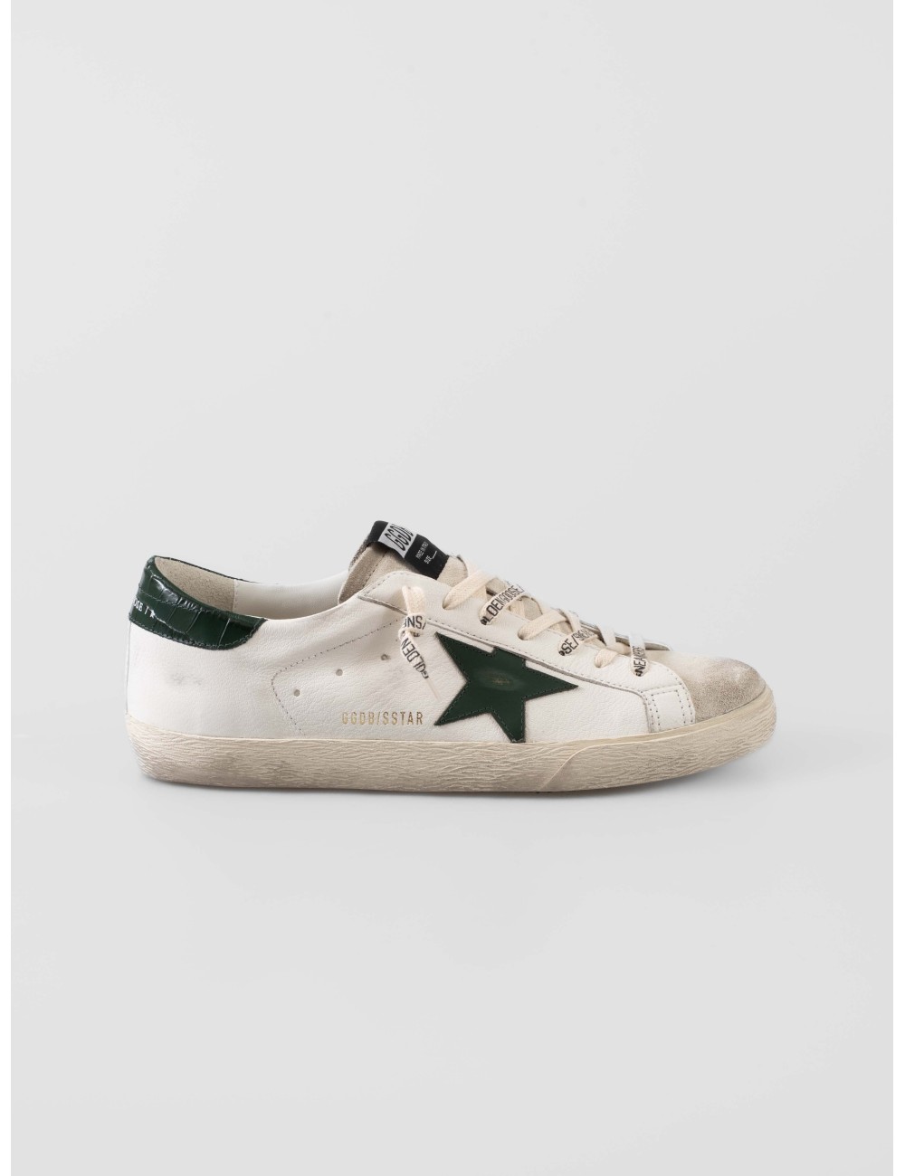 Golden Goose - Super-Star White/Green - Zapatillas hombre - Piel blanca y ante verde - MARFRANC