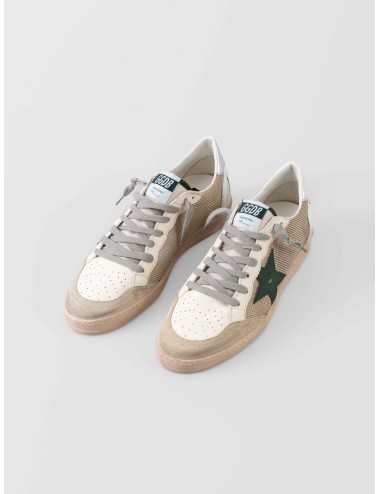 Golden Goose - Ball Star - White Milk Marble Green Silver White - Zapatillas hombre - Piel y ante con panel textil - MARFRANC