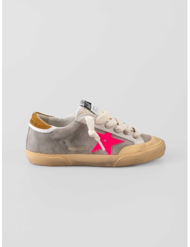 Golden Goose Super-Star dove-gray fucsia ocre mujer ante y piel vintage MARFRANC