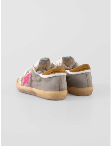 Golden Goose Super-Star dove-gray fucsia ocre mujer ante y piel vintage MARFRANC
