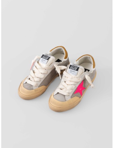 Golden Goose Super-Star dove-gray fucsia ocre mujer ante y piel vintage MARFRANC
