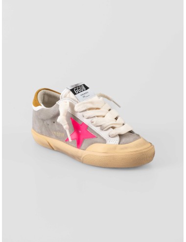 Golden Goose Super-Star dove-gray fucsia ocre mujer ante y piel vintage MARFRANC