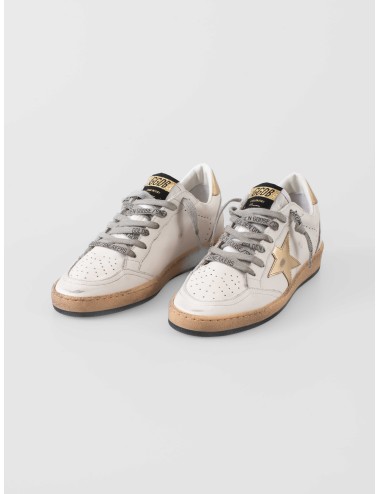 Golden Goose Ball Star GMF00117.F000783.80608 milk gold sneakers mujer piel cuero suela goma MARFRANC