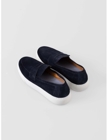 Calce X2507 Softy Bleu loafer ante azul suela blanca hombre MARFRANC