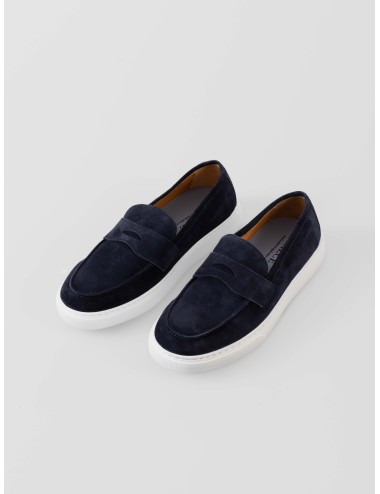 Calce X2507 Softy Bleu loafer ante azul suela blanca hombre MARFRANC