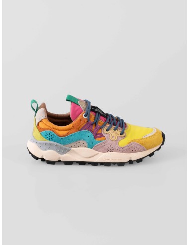 Flower Mountain - Yamano - Yellow / Light Lime / Pink - Zapatilla mujer - Ante y tejido técnico - MARFRANC