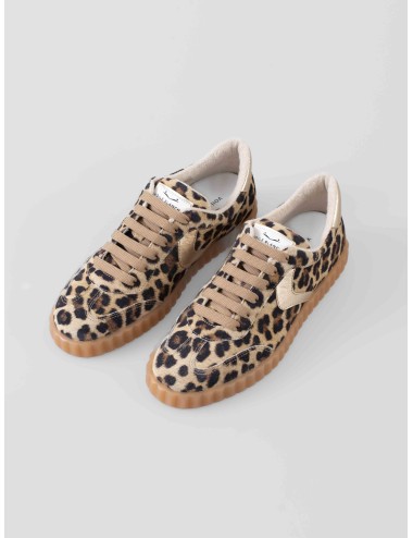 Voile Blanche - INES - Beige Animal Print - Zapatilla mujer - Ante estampado leopardo - MARFRANC