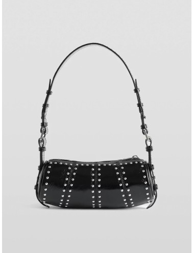 Zadig & Voltaire - LWBA04177 Le Roudoudou Studs - Black - Bolso tubular mujer - Cuero patentizado con tachuelas - MARFRANC