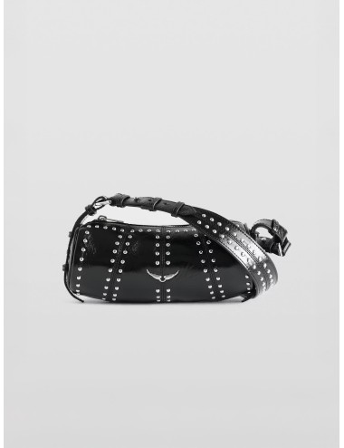 Zadig & Voltaire - LWBA04177 Le Roudoudou Studs - Black - Bolso tubular mujer - Cuero patentizado con tachuelas - MARFRANC