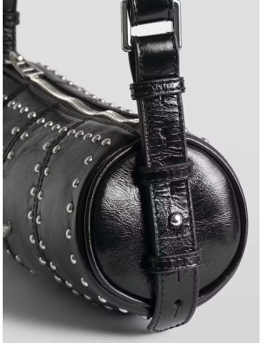 Zadig & Voltaire - LWBA04177 Le Roudoudou Studs - Black - Bolso tubular mujer - Cuero patentizado con tachuelas - MARFRANC