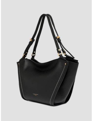 Gianni Chiarini - Bloom BS 11796 - Black - Bolso hobo mujer - Piel granulada doble tulipán - MARFRANC