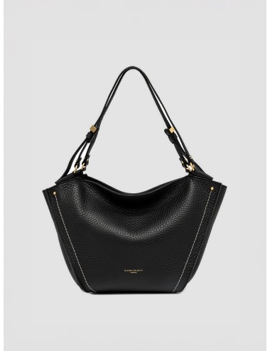 Gianni Chiarini - Bloom BS 11796 - Black - Bolso hobo mujer - Piel granulada doble tulipán - MARFRANC