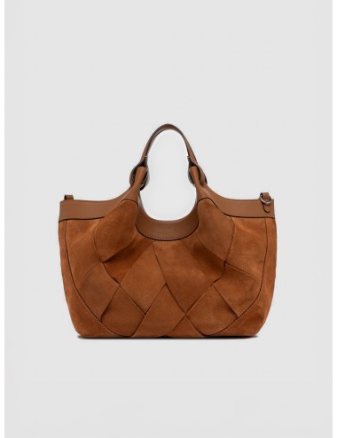 Gianni Chiarini Firenze - Dua BS 12349 - Caramel - Bolso shopper mujer - Camoscio tejido rombos - MARFRANC