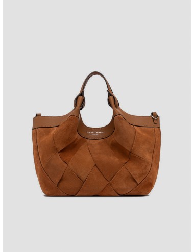 Gianni Chiarini Firenze - Dua BS 12349 - Caramel - Bolso shopper mujer - Camoscio tejido rombos - MARFRANC