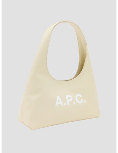 A.P.C. - Baby Ninon Shoulder Bag - Ecru - Bolso hobo mujer - Simpiel reciclado logo blanco - MARFRANC