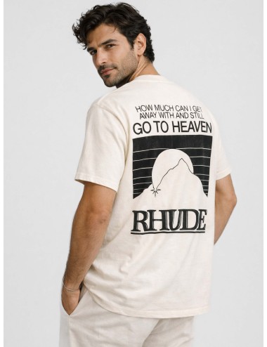 Rhude - Moonlight Tee - Vintage White - Camiseta hombre - Algodón con gráfico Moonlight - MARFRANC