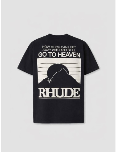 RHUDE - Moonlight Tee - Vintage Black - Camiseta - Hombre - Algodón lavado vintage - MARFRANC