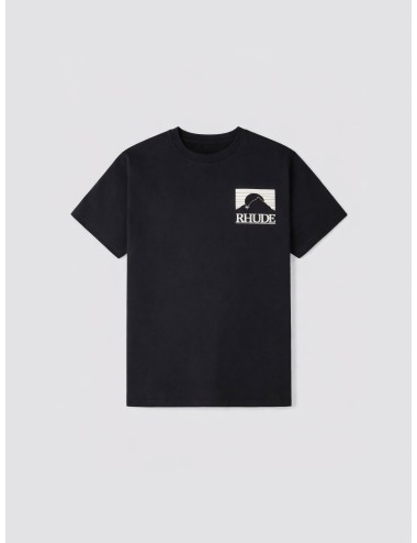 RHUDE - Moonlight Tee - Vintage Black - Camiseta - Hombre - Algodón lavado vintage - MARFRANC
