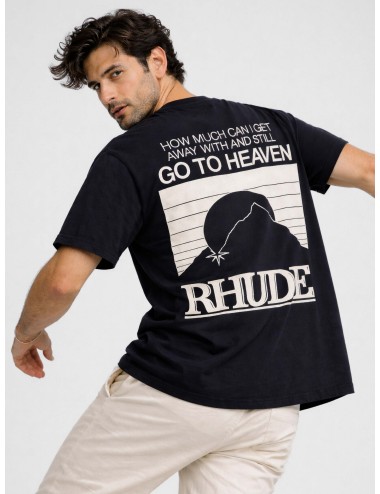 RHUDE - Moonlight Tee - Vintage Black - Camiseta - Hombre - Algodón lavado vintage - MARFRANC