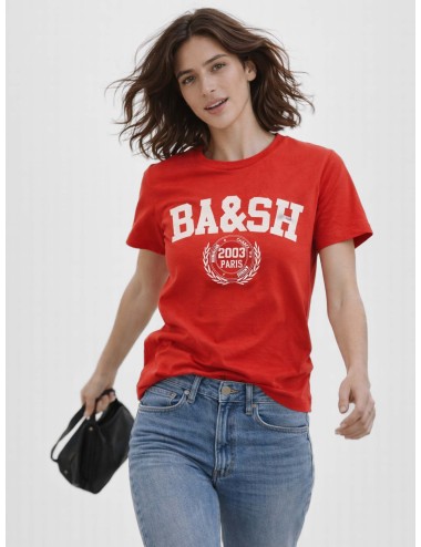 ba&sh - Ioni - Rouge - Camiseta - Mujer - Algodón orgánico cropped - MARFRANC