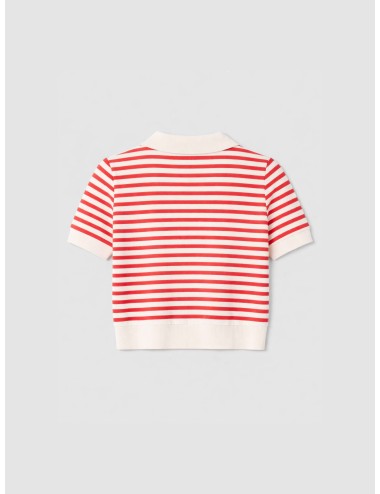 A.P.C. - Polo Manches Courtes - Ecru Rouge - Polo - Mujer - Algodón piqué orgánico - MARFRANC