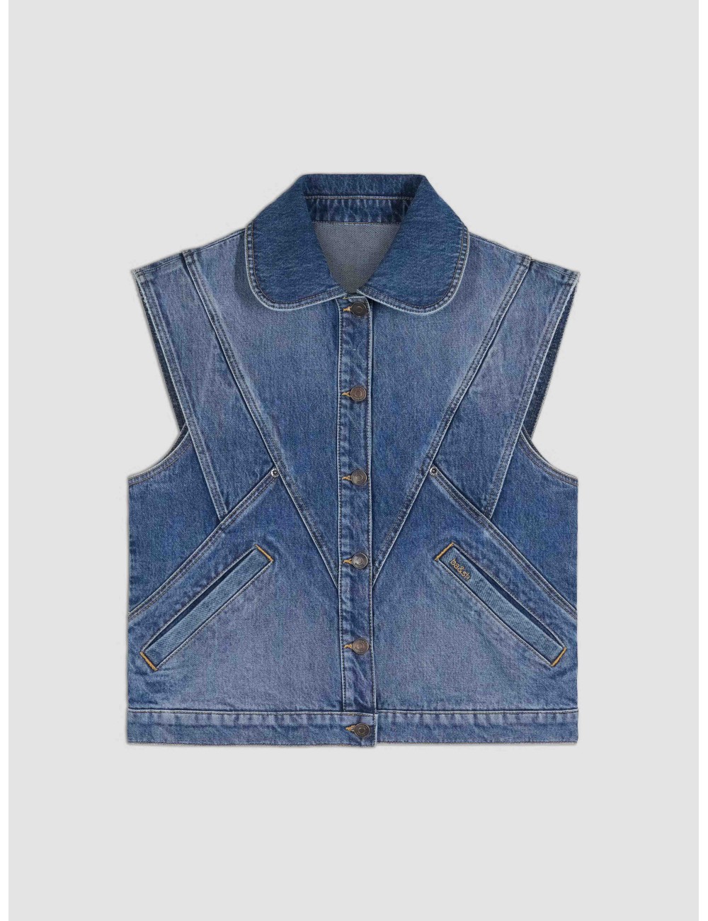 ba&sh - Blouson Max - light used blue - chaqueta sin mangas denim - mujer - algodón orgánico - MARFRANC