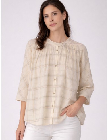 forte_forte - Half-Sleeve Voile Shirt - Lattementa - Camisa - Mujer - Voile algodón - MARFRANC