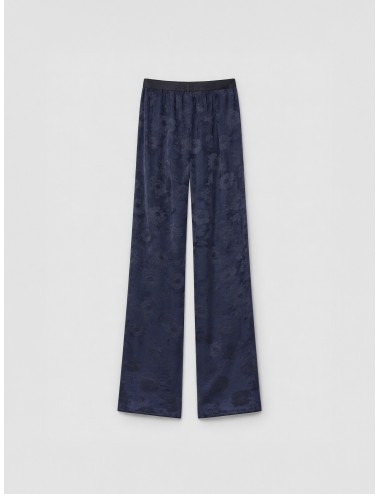 forte_forte - Fluid Jacquard Bouquet Trousers - Notte - Pantalón ancho - Mujer - Jacquard viscosa - MARFRANC