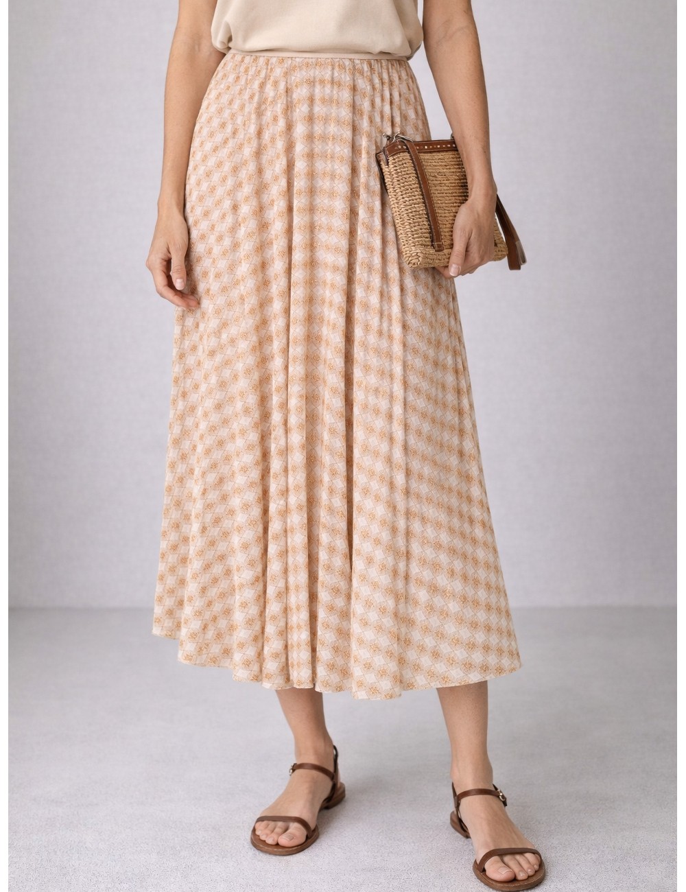 forte_forte - Pleated Skirt Diamond Jersey - Alba - Falda plisada - Mujer - Jersey lurex - MARFRANC