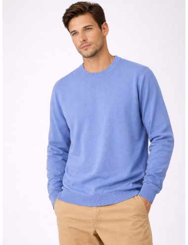 MARFRANC - DK17-001 - Indaco - Jersey punto fino - Hombre - Cuello redondo - MARFRANC