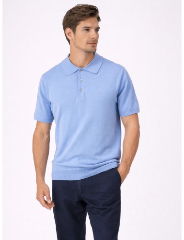 MARFRANC - Polo DK17-004 - Indaco - Polo hombre - Algodón piqué azul - MARFRANC