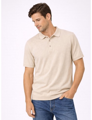 Polo DK17-004 - Sabbia - Polo hombre - Algodón piqué arena - MARFRANC