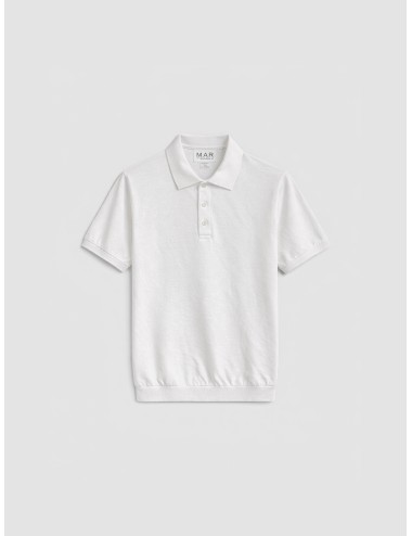 MARFRANC - Polo DK17-004 - Bianco - Polo hombre - Algodón piqué manga corta - MARFRANC