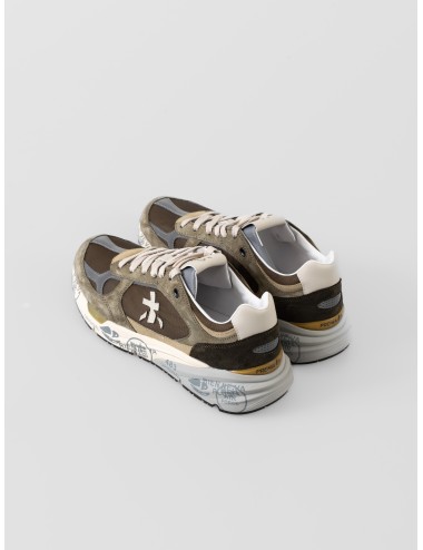 sneakers hombre oliva khaki Premiata MASE25 diseño urbano materiales mixtos