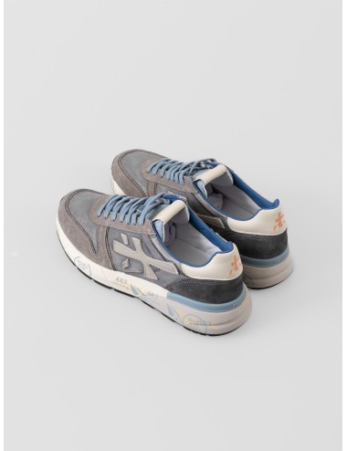 Zapatilla hombre gris Premiata Mick 7247 ante piel y tejido técnico suela elevada logo lateral