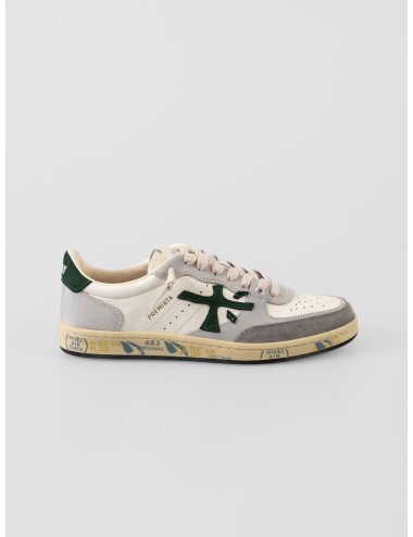 zapatillas hombre blanco gris verde Premiata BSKTCLAY 7623 sneaker piel goma EVA