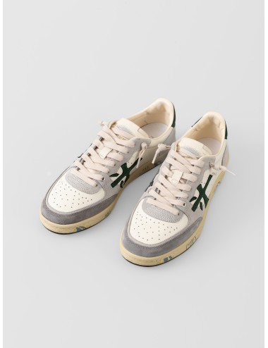 zapatillas hombre blanco gris verde Premiata BSKTCLAY 7623 sneaker piel goma EVA