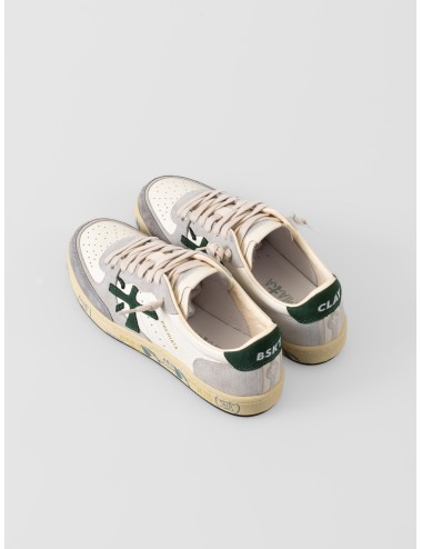 zapatillas hombre blanco gris verde Premiata BSKTCLAY 7623 sneaker piel goma EVA