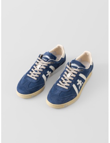 Premiata Bonnie 8033 azul blanco sneakers piel gamuza casual baja estilo retro