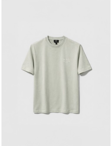 Camiseta azul gris A.P.C. Rue Madame Paris algodón logo bordado hombre