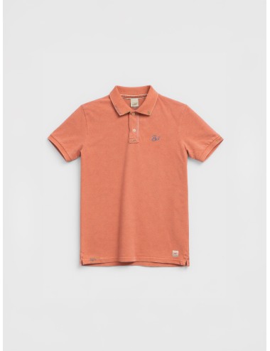 Polo coral Pesca Born to Be Basic R00568 en piqué con bordados decorativos