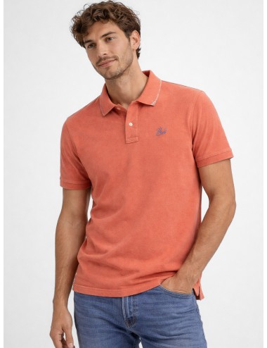 Polo coral Pesca Born to Be Basic R00568 en piqué con bordados decorativos