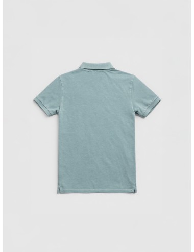 Polo verde agua Polvere Born to Be Basic R00568 en piqué con bordados decorativos