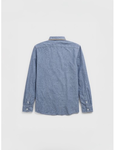 Camisa azul efecto denim Born to Be Tutor519R R00591 con bordados decorativos