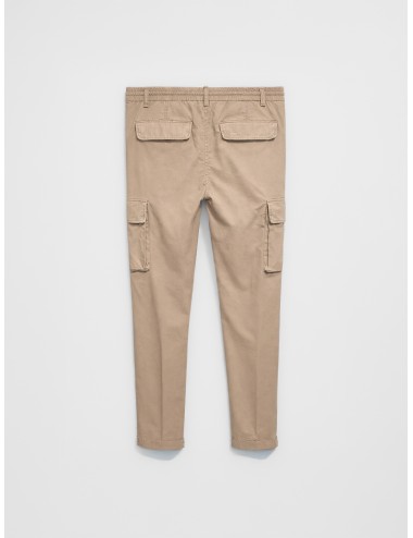 Pantalón cargo Mason’s 2PN2A2145 color Tortora para hombre con bolsillos laterales y cintura elástica ajustable.