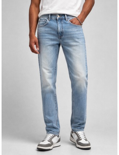 Jeans California Blue Represent MLM100496 hombre denim lavado claro corte recto ligera apertura en bajo