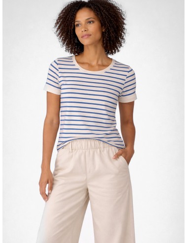 Camiseta azul rayas A.P.C. T-Shirt Ajusté MC Rayées mujer algodón manga corta corte entallado